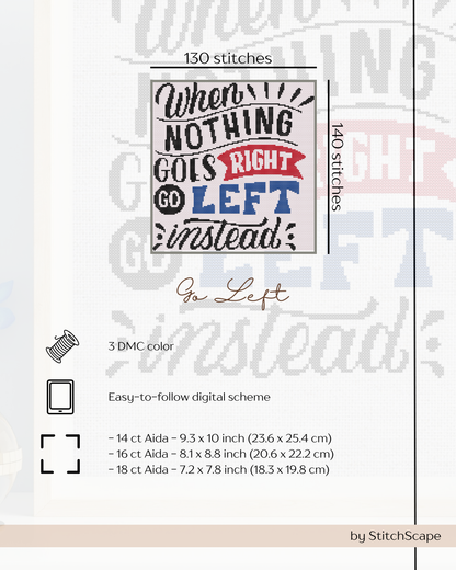 Embroidery design with motivational quote on a light gray background