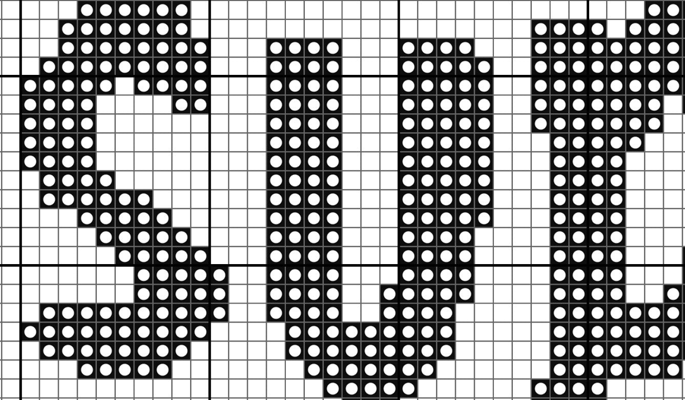 Pixelated text 'WY' on a grid background