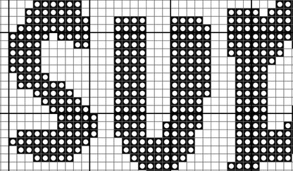 Pixelated text 'WY' on a grid background